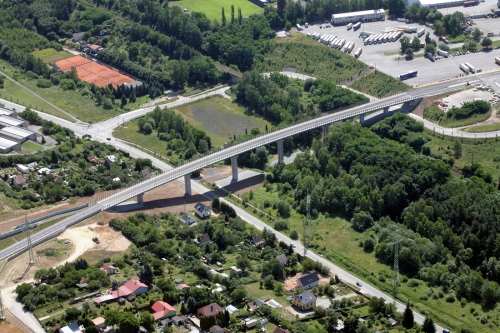 Obr. 12: Most přes Slovanské údolí v km 0,610–0,907 na stavbě Městský okruh Domažlická–Křimická v Plzni