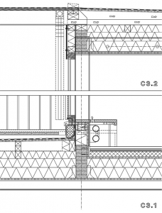 Detail – návaznost terasy na obytný prostor ve 2. NP