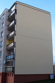 Pohled na štítovou stěnu po zateplení provětrávanou fasádou Diagonal 2H od Knauf Insulation