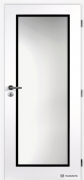 Dveře CLARA TAMPA bílé, černý rámeček (zdroj: DOORNITE)